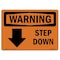 Signmission Safety Sign, OSHA WARNING, 7" Height, Step Down (Down Arrow), Landscape OS-WS-D-710-L-12414 - alternate 1